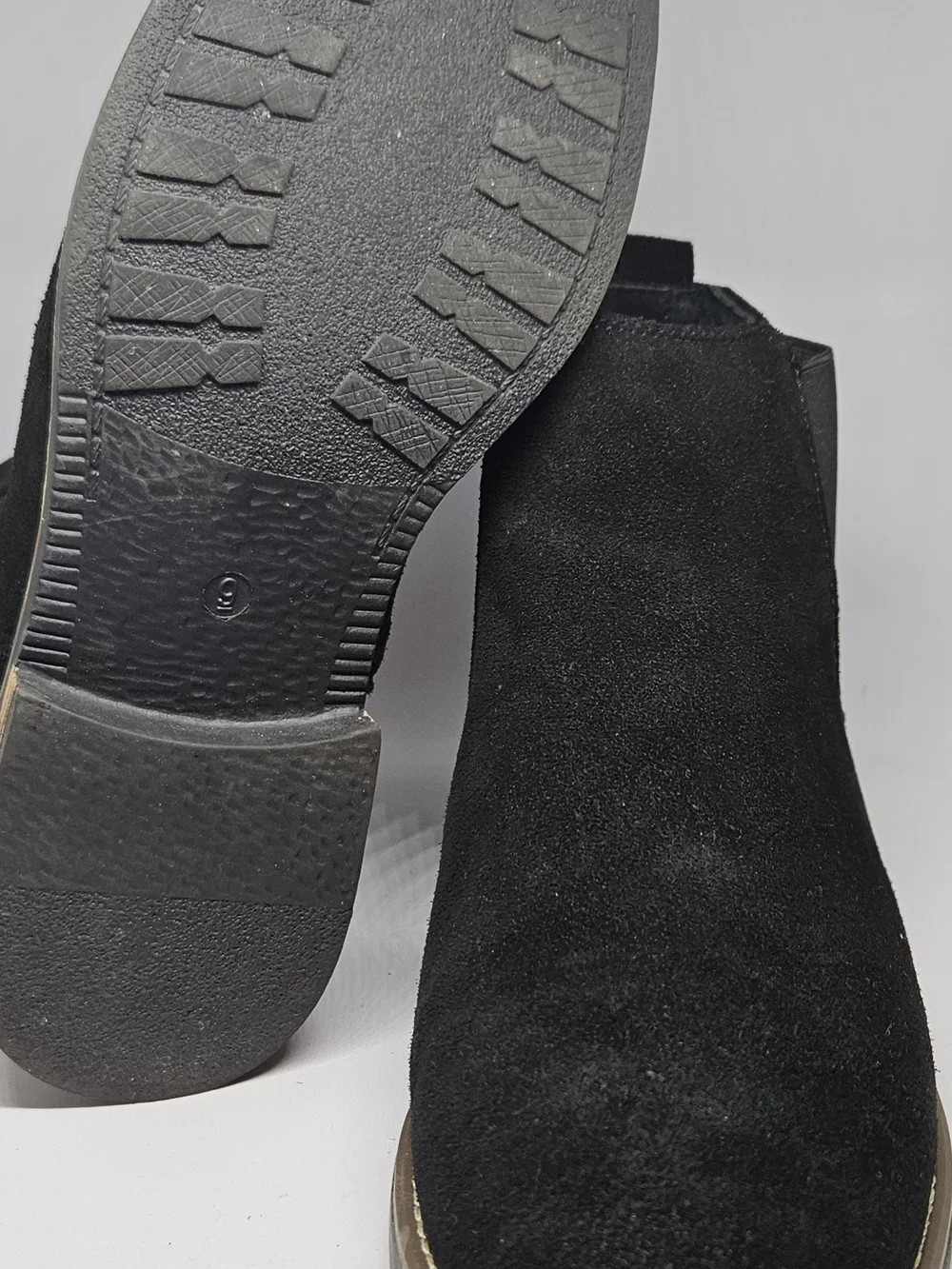 Bruno Marc New York Men's Black Suede Chelsea Boots - Classic Slip-On Sz. 9